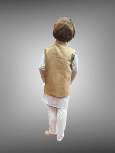 Khaadi Silk Plain Light Latte Gold Kids Vest