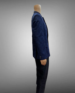 Silk Embroidered Midnight Navy Blue Short Jacket / Bandhgala