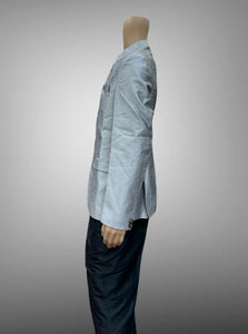 Silk Plain Silver Grey Short Jacket / Bandhgala