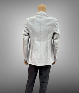 Silk Plain Silver Grey Short Jacket / Bandhgala