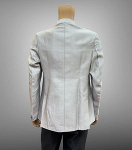 Silk Plain Silver Grey Short Jacket / Bandhgala