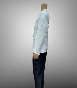 Silk Plain White Short Jacket / Bandhgala