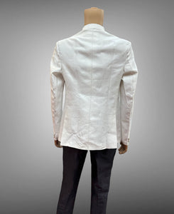 Silk Plain White Short Jacket / Bandhgala