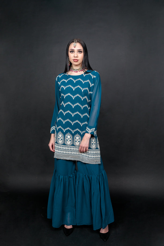 Designer Royal Blue Sharara