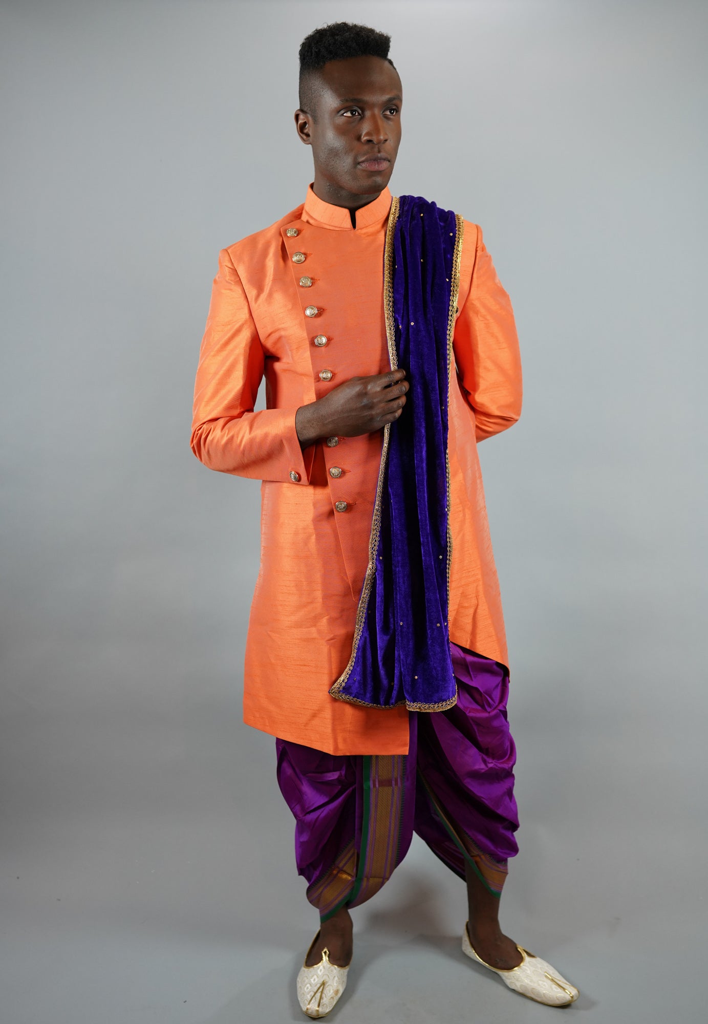 Buy Cream Jacket Style Sherwani with All Over work Online in India  @Manyavar - Sherwani for Men