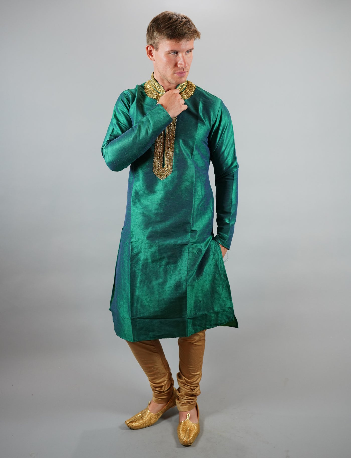 Green Embroidered kurta