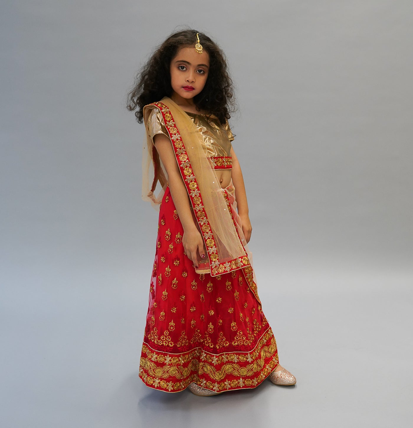 Cute Kid in Soft Silk Lehenga - Indian Dresses