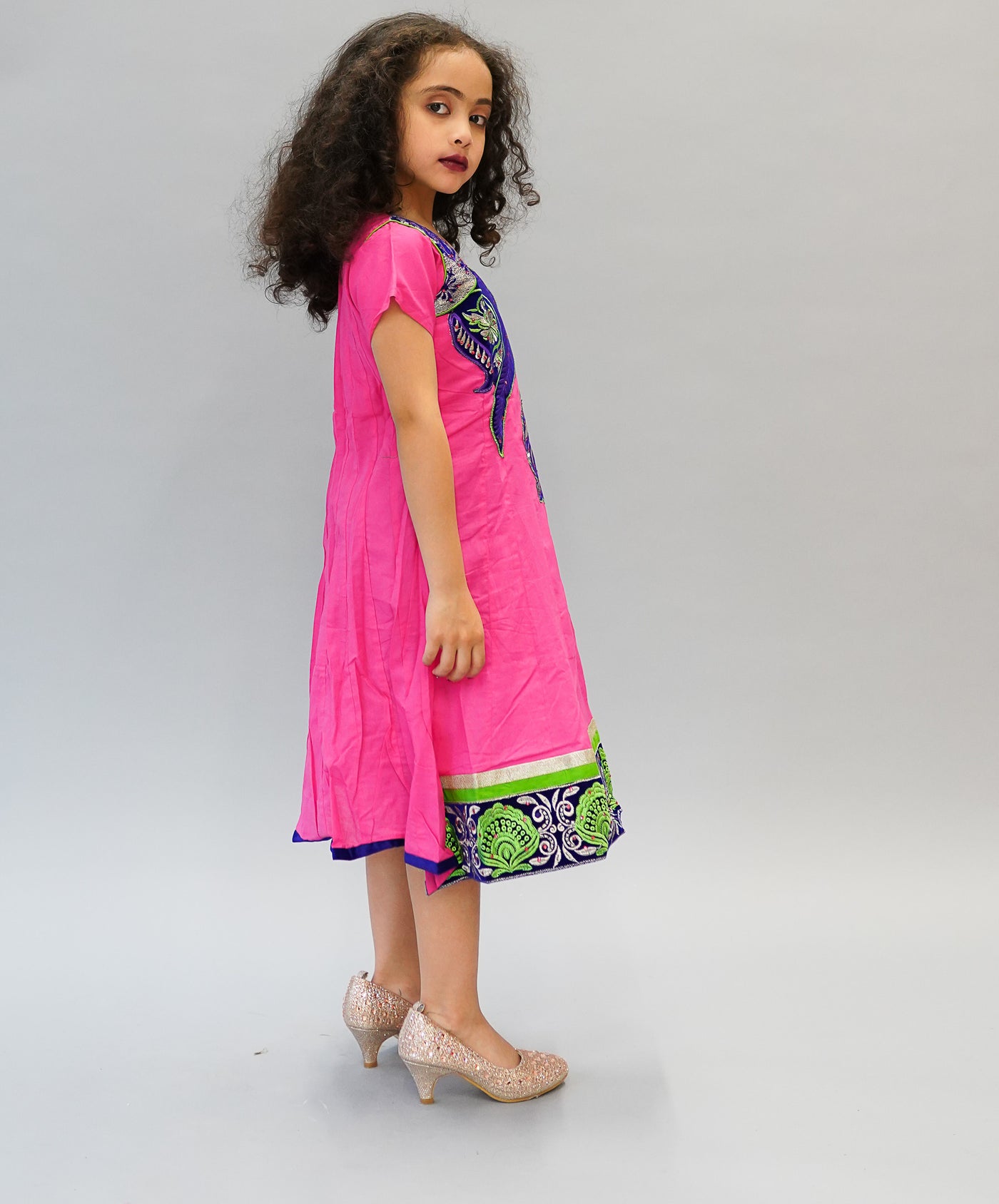 Cotton Hot Pink Embroidered Girl's Salwar Suit – Heritage India Fashions