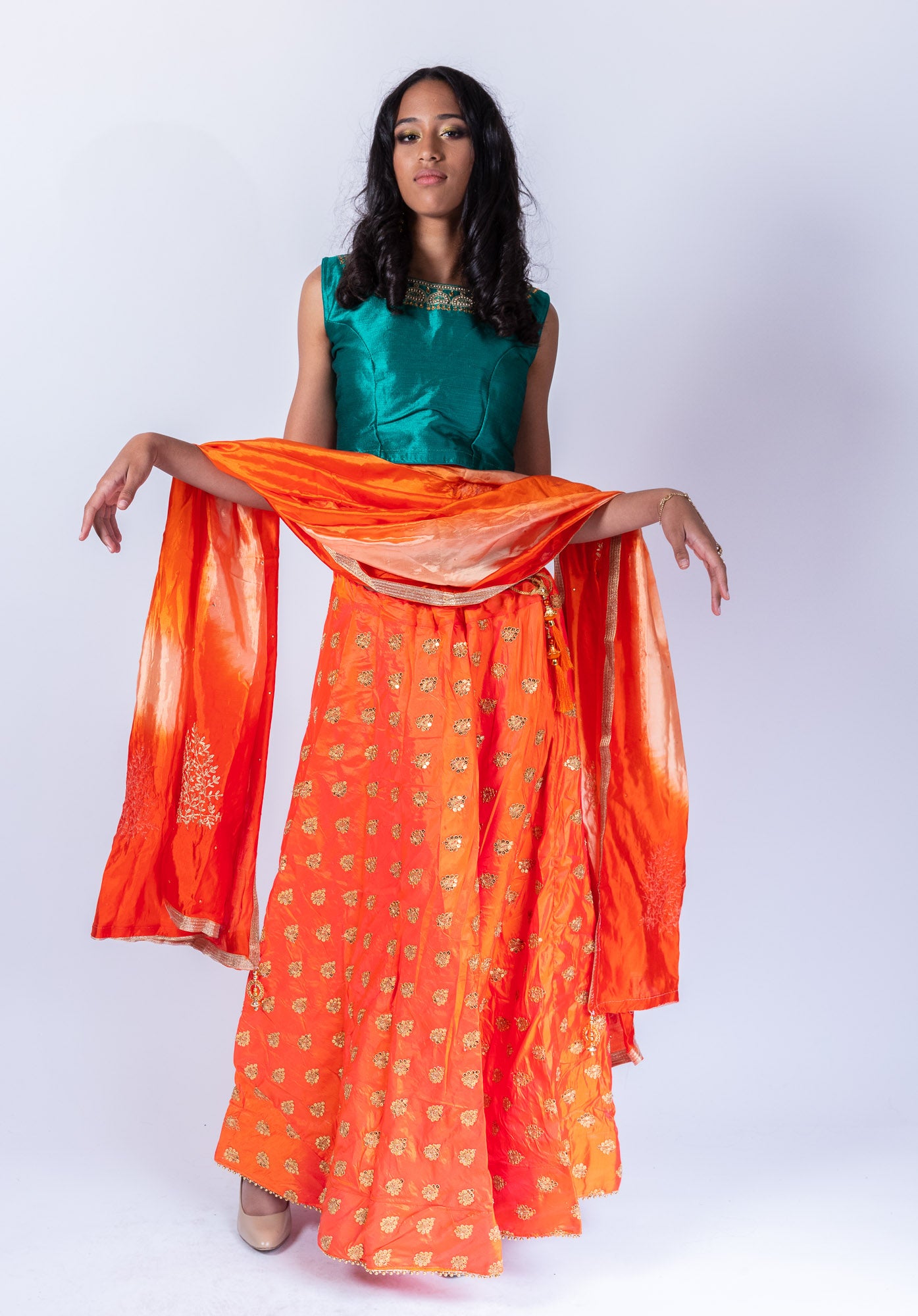 Orange Color Woven Art Silk Jacquard Lehenga Choli with Dupatta Indian  Wedding Lehenga Choli | Lehenga choli, Indian wedding lehenga, Orange  lehenga