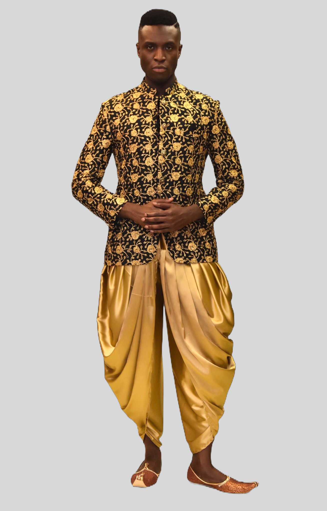 Shop Designer Sanya Gulati Green Short Kurta with Print Jacket and Flared  Pants